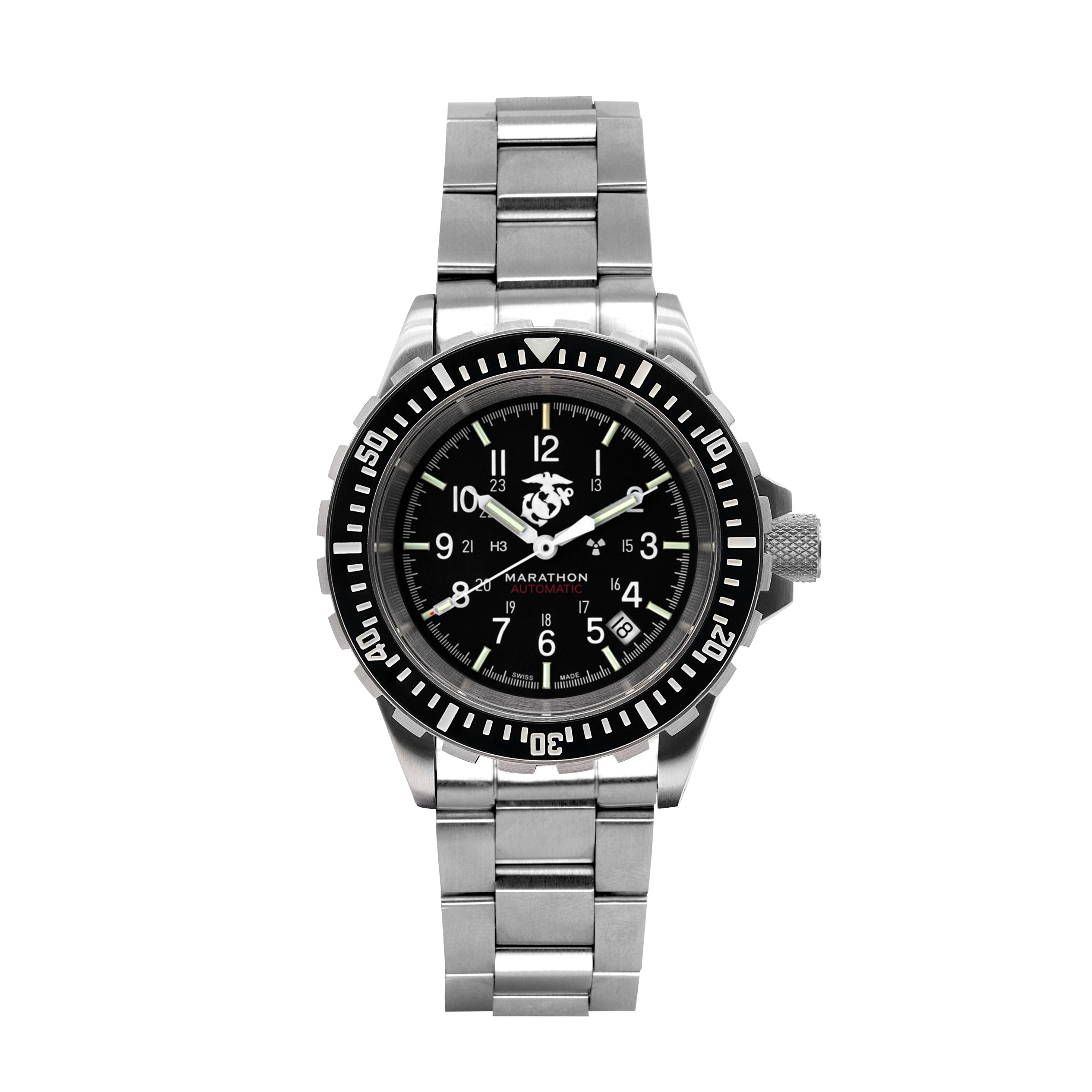 Grande montre automatique de plongée officielle USMC™ (GSAR) de 41mm avec bracelet en acier inoxydable