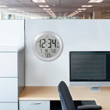 8 Inch Round Digital Wall Clock with Date & Indoor Temperature image