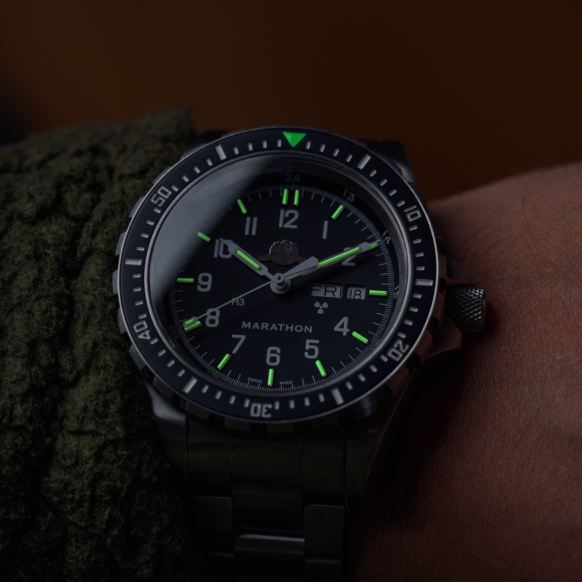 46mm Official IDF YAMAM™ Jumbo Day/Date Automatic (JDD) with Stainless Steel Bracelet image