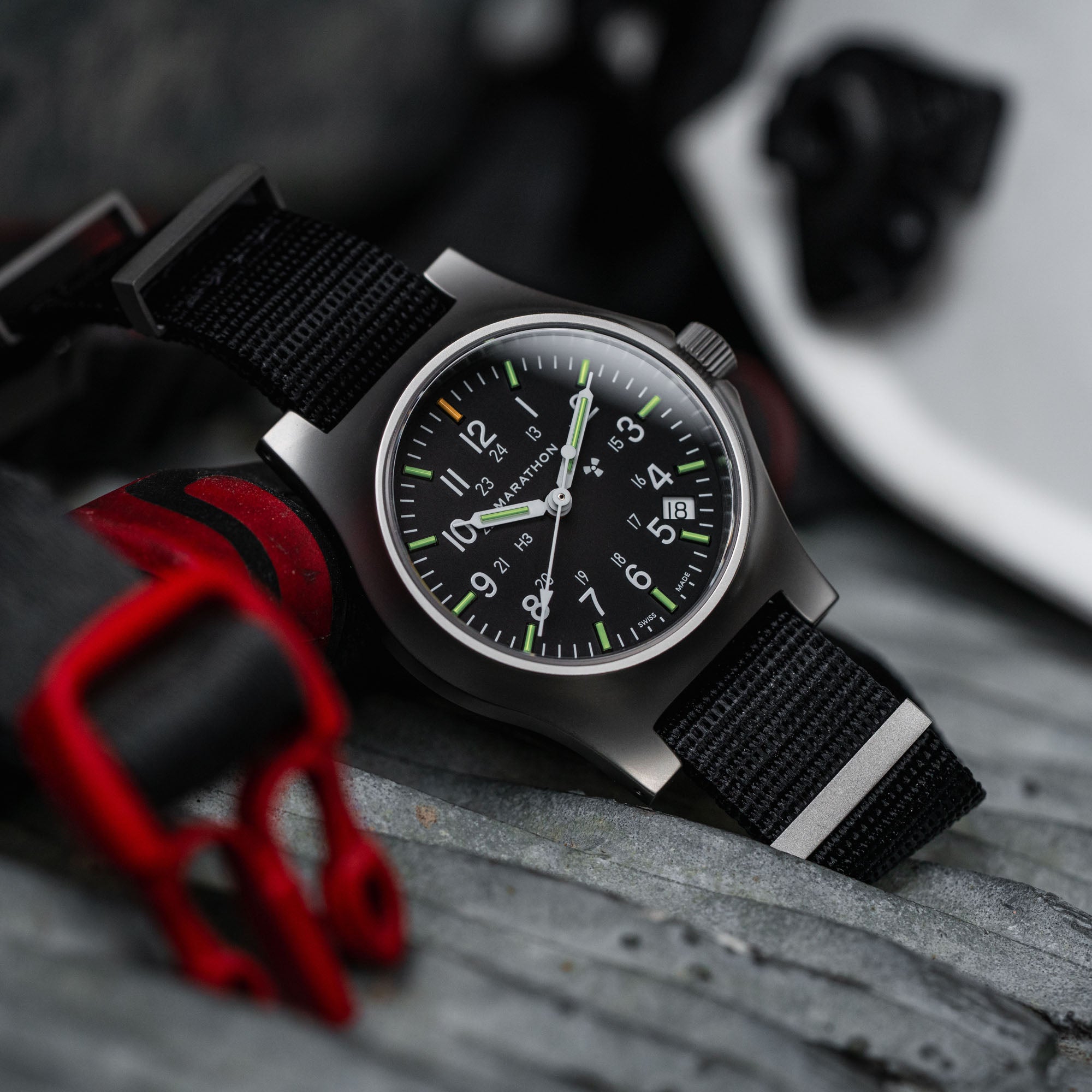 36mm Officer's Quartz w/ Date (GPQ-D) on Nylon DEFSTAN