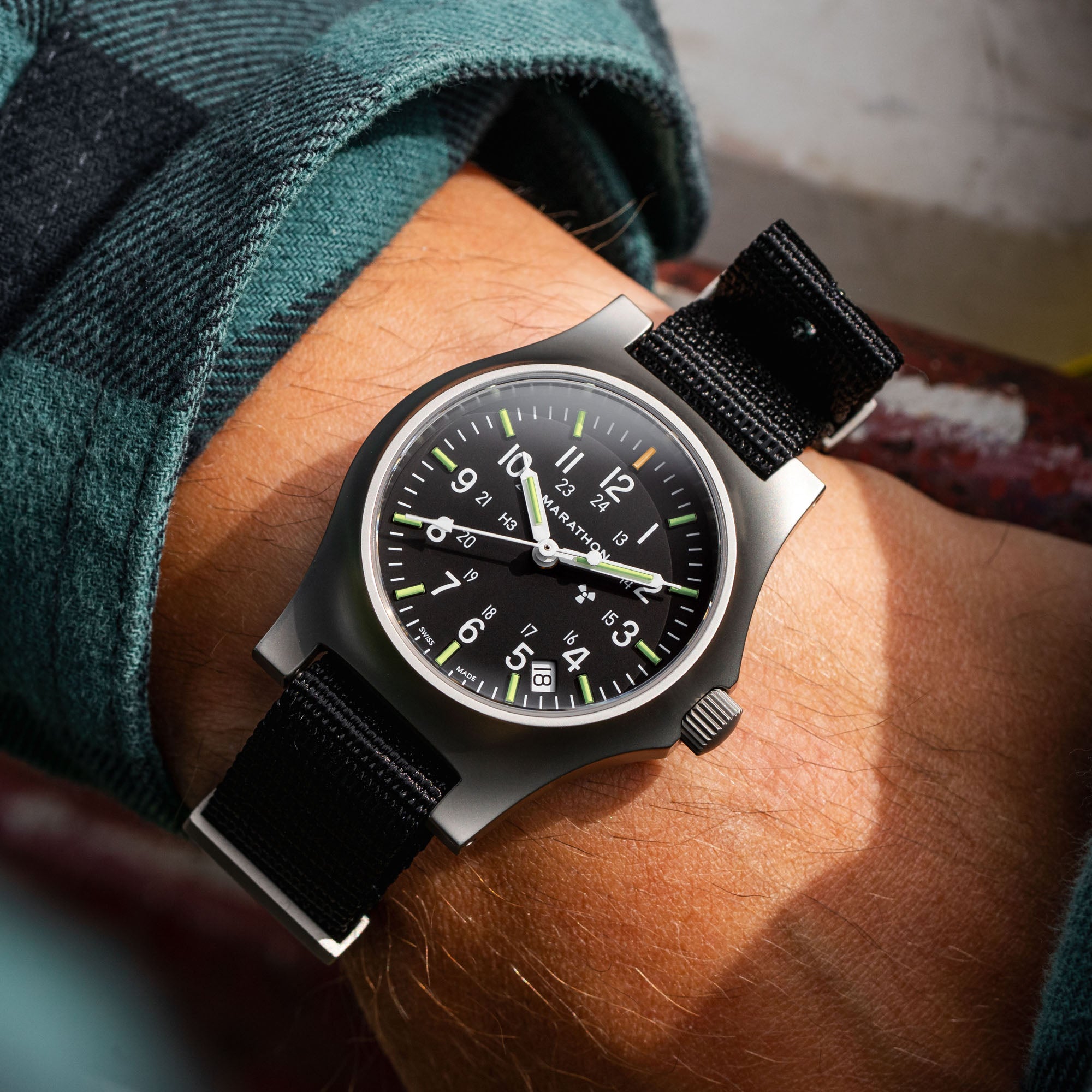 36mm Officer's Quartz w/ Date (GPQ-D) on Nylon DEFSTAN