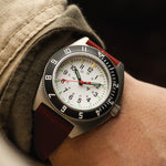 2-Piece Leather Strap, 20mm, Senate Red, Parkerized Hardware