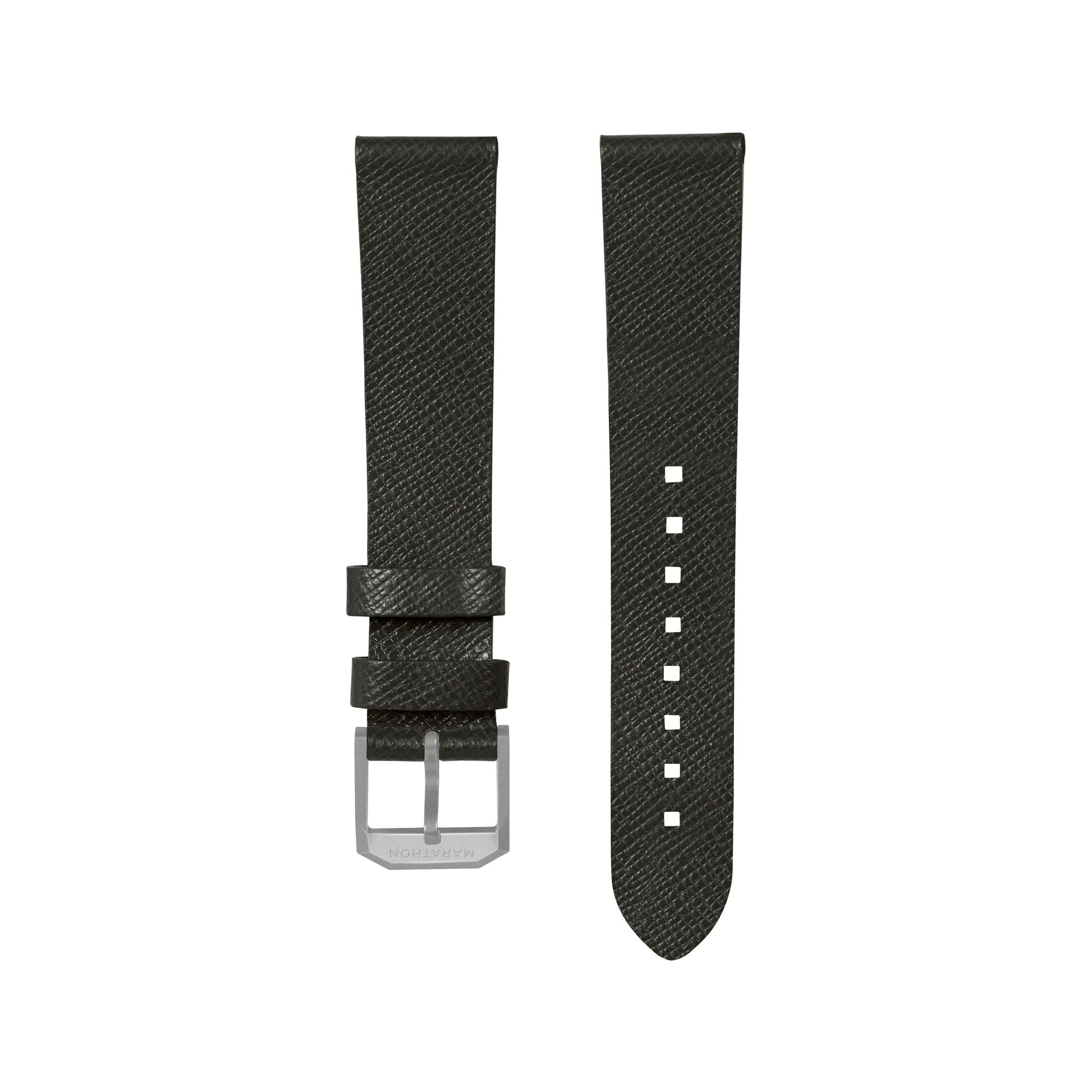 2-Piece Leather Strap, 20mm, Moss Green, Parkerized Hardware