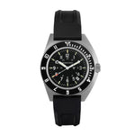 41mm Steel Navigator w/Date (SSNAV-D) on Black 3-Piece Rubber Strap Kit