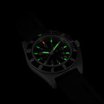 41mm Steel Navigator w/Date (SSNAV-D) on Black 3-Piece Rubber Strap Kit