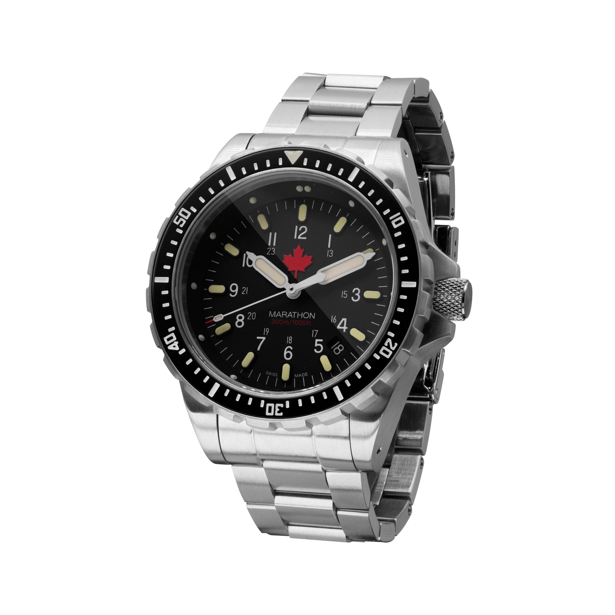 46mm Red Maple Jumbo Diver's Quartz (JSAR) with Stainless Steel Bracelet image