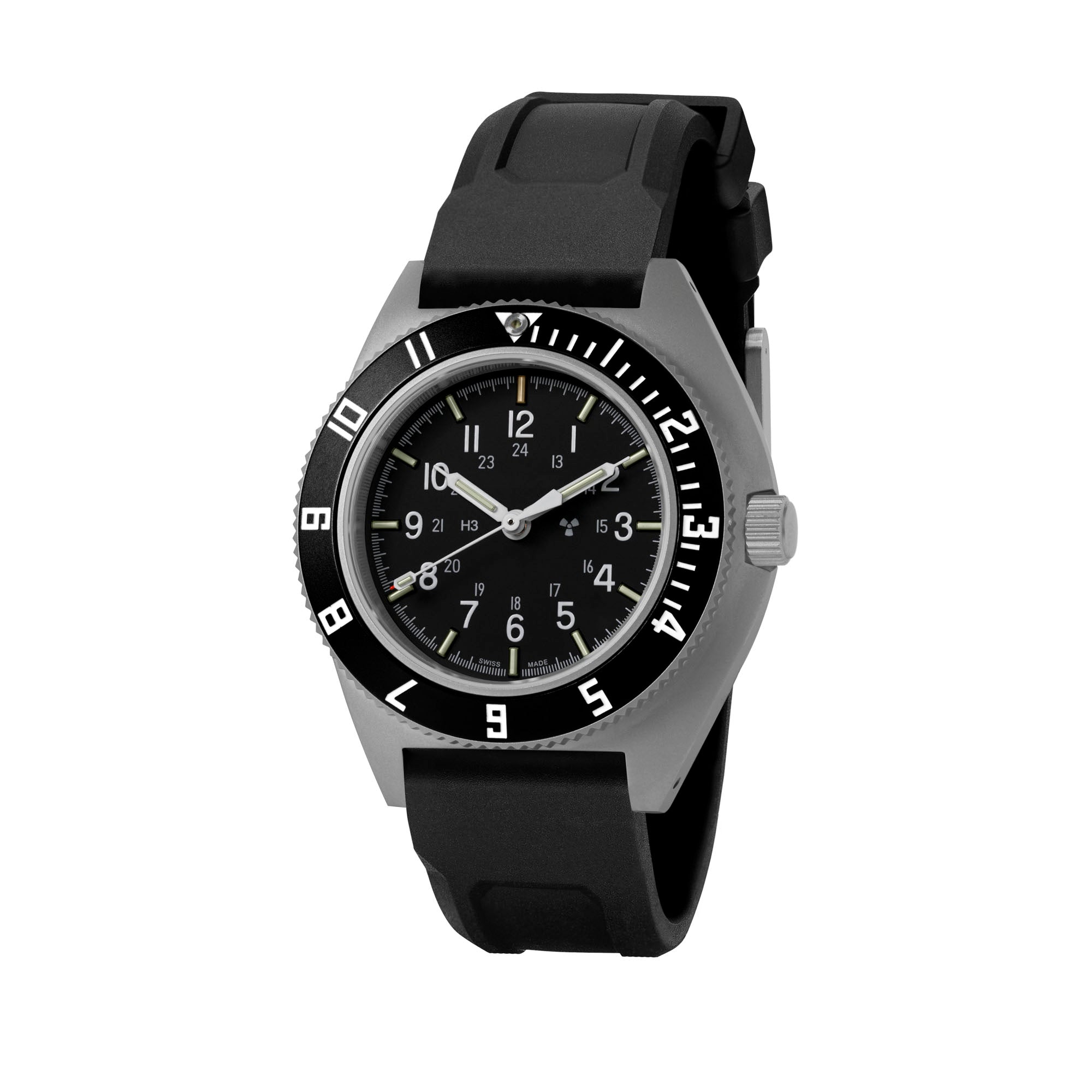 Steel Navigator de 41 mm (SSNAV) sur kit de bracelet en caoutchouc noir 3 pièces image
