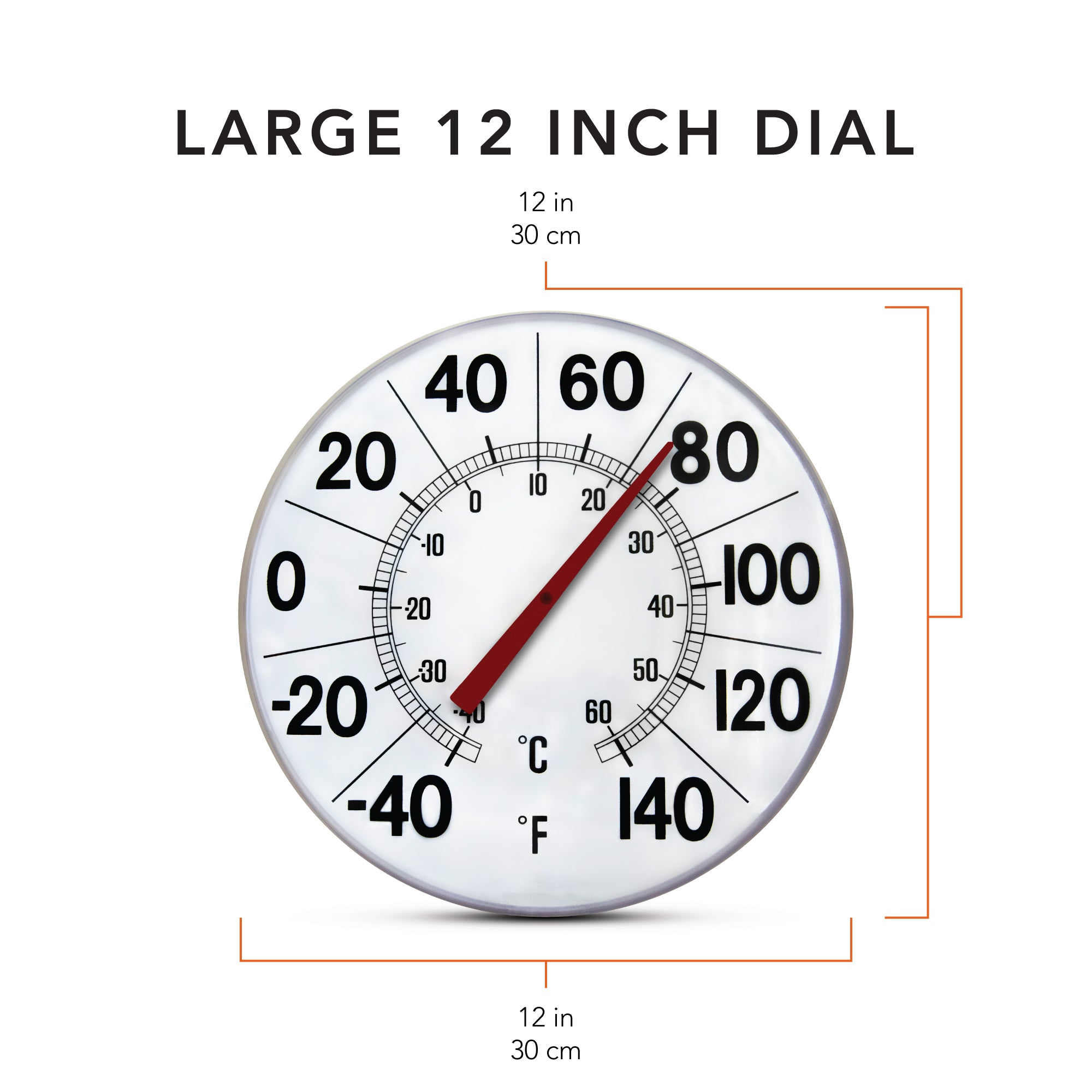 12 Inch Indoor/Outdoor Dial Thermometer