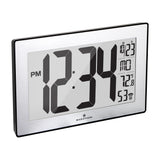 Self-Setting, Self-Adjusting, Wall Clock w/ Stand & 8 Time Zones - Black/Stainless Steel image