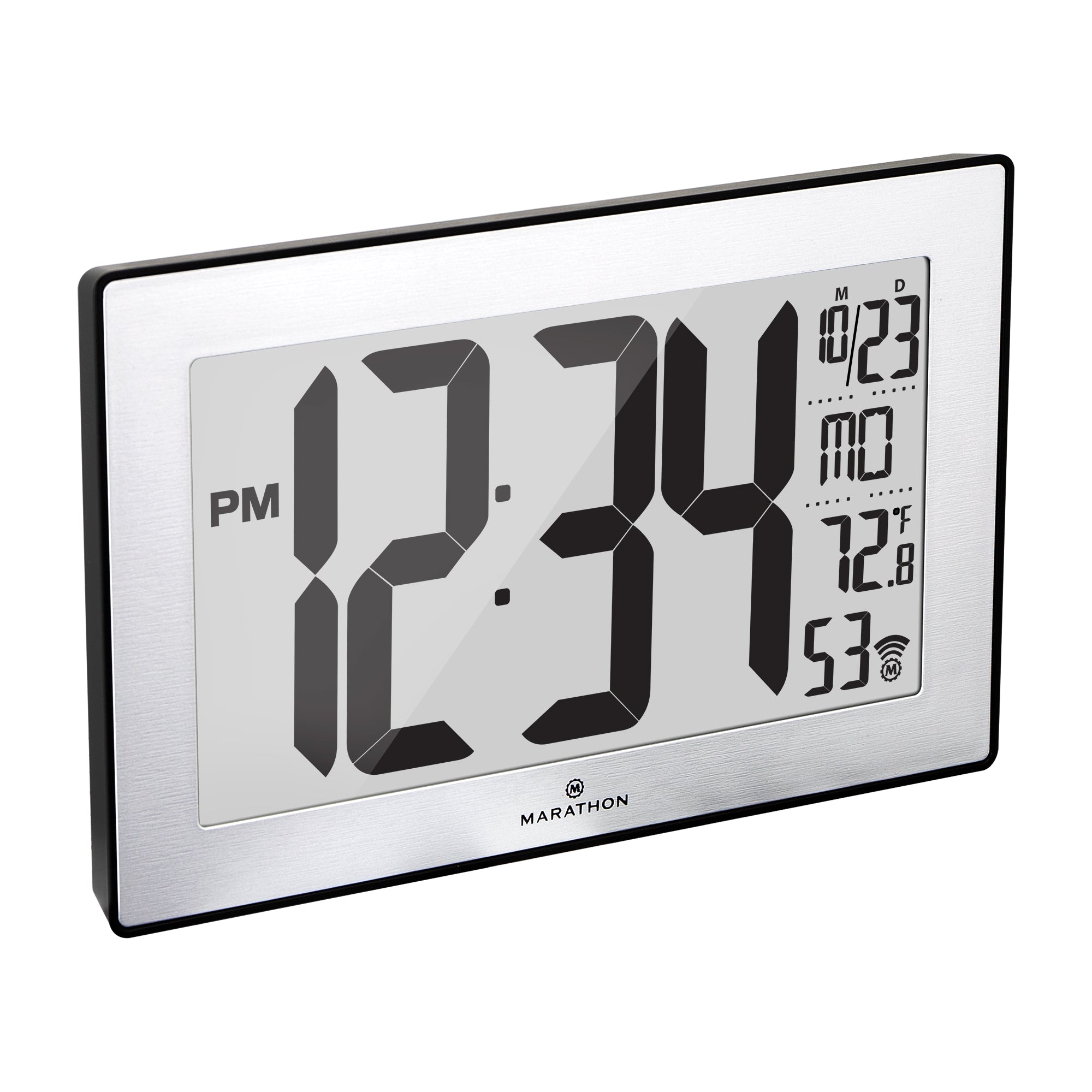 Atomic, Self-setting, Self-adjusting, Wall Clock w/ Stand & 8 timezones - marathonwatch