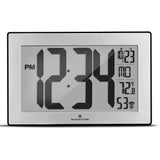 Self-Setting, Self-Adjusting, Wall Clock w/ Stand & 8 Time Zones - Black/Stainless Steel image