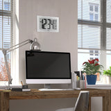 Self-Setting, Self-Adjusting, Wall Clock w/ Stand & 8 Time Zones - Black/Stainless Steel image