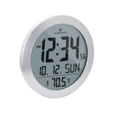 8 Inch Round Digital Wall Clock with Date & Indoor Temperature image