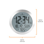 8 Inch Round Digital Wall Clock with Date & Indoor Temperature