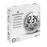 8 Inch Round Digital Wall Clock with Date & Indoor Temperature image