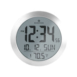 8 Inch Round Digital Wall Clock with Date & Indoor Temperature image