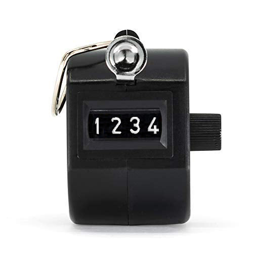 Black Handheld Tally Counter with Finger Ring for Sports, Warehouse, Laboratories, Factories and Offices - marathonwatch