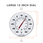 12 Inch Indoor/Outdoor Dial Thermometer