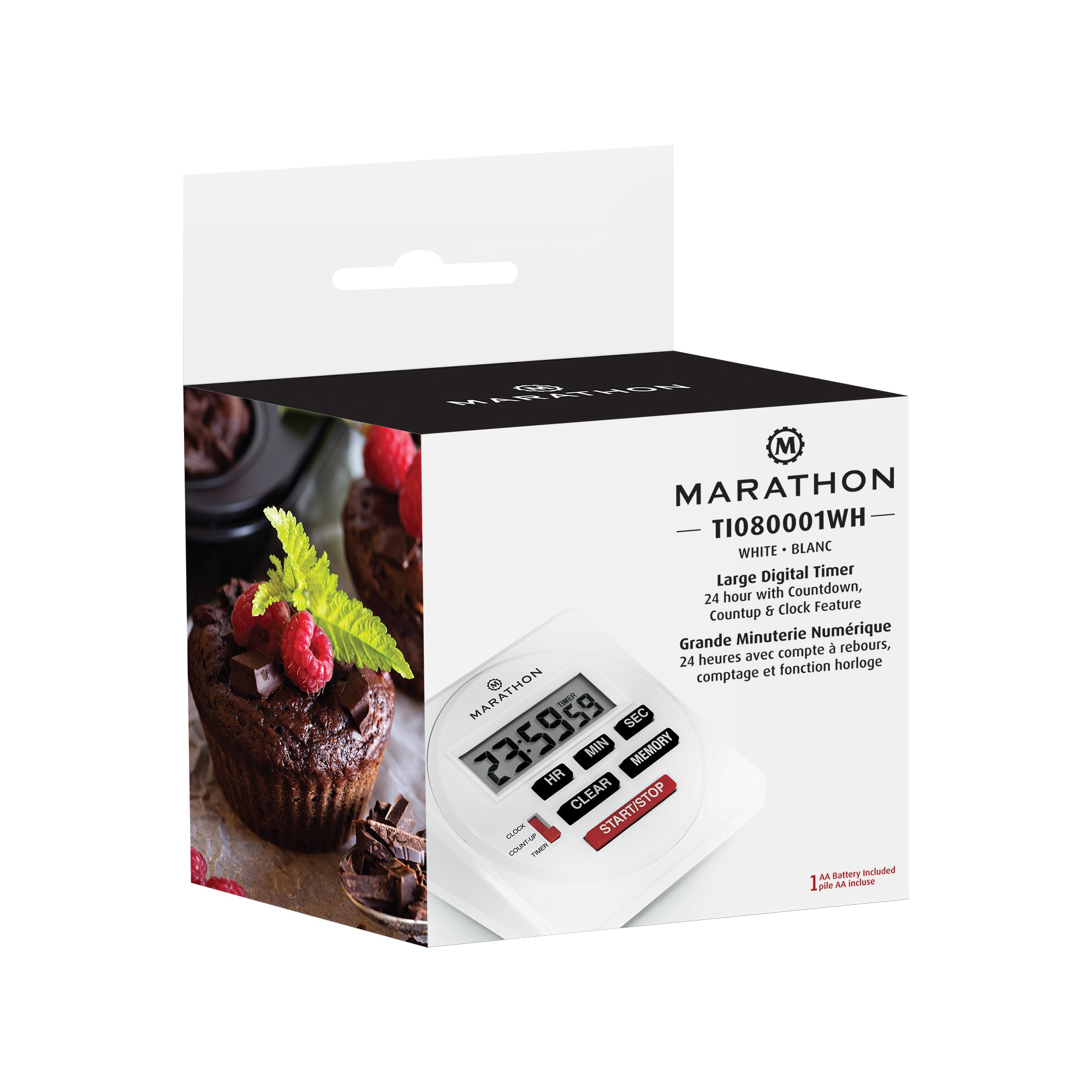 24 Hour Digital Timer with Countdown, Count-up and Clock Feature - marathonwatch