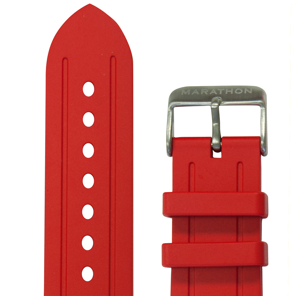 Two Piece Rubber Dive Strap Red 22mm