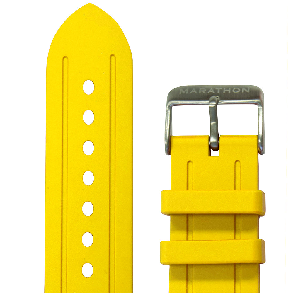Two-Piece Rubber Dive Strap, Yellow, 22mm