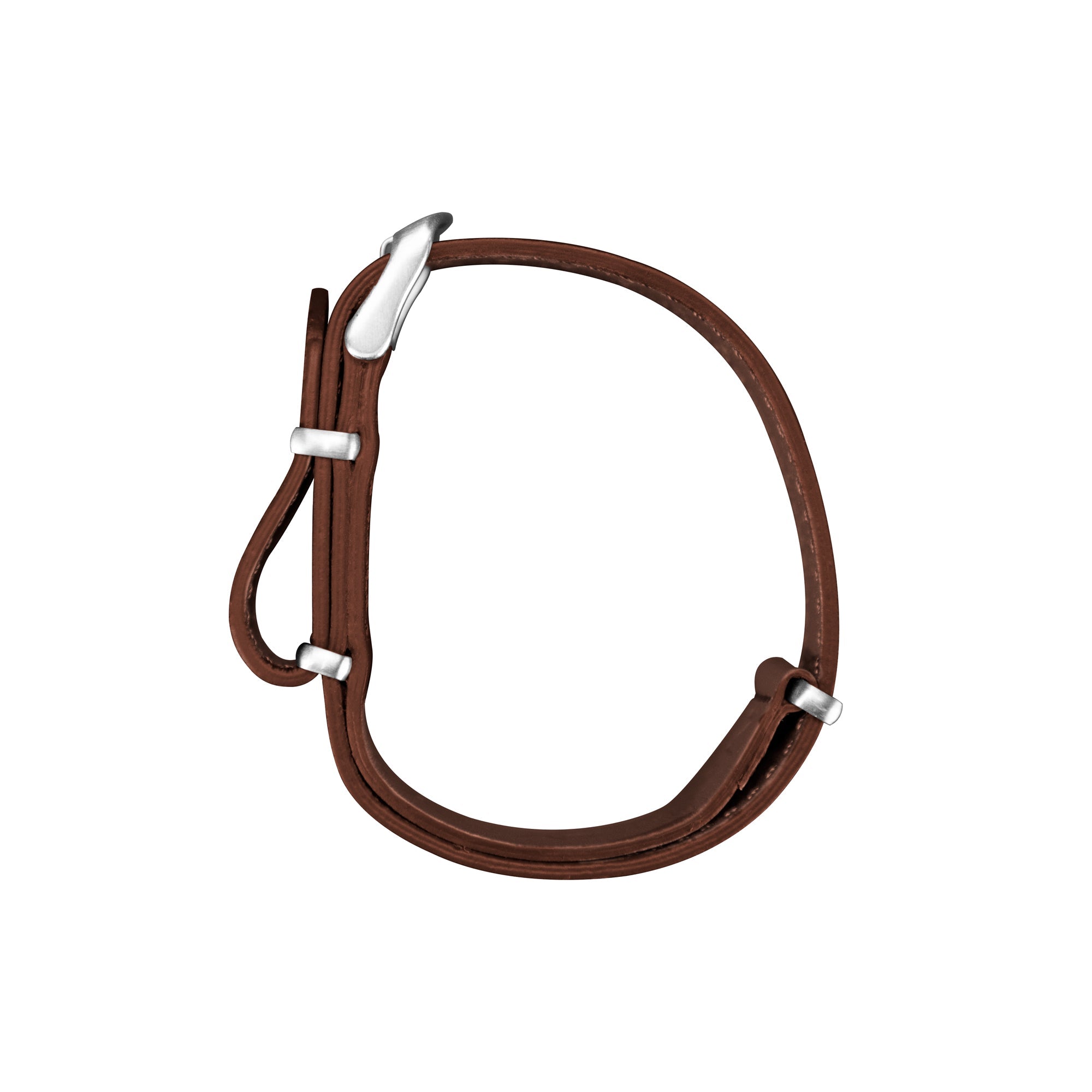 22mm Leather NATO Watch Band/Strap with Stainless Steel Square Buckle - marathonwatch