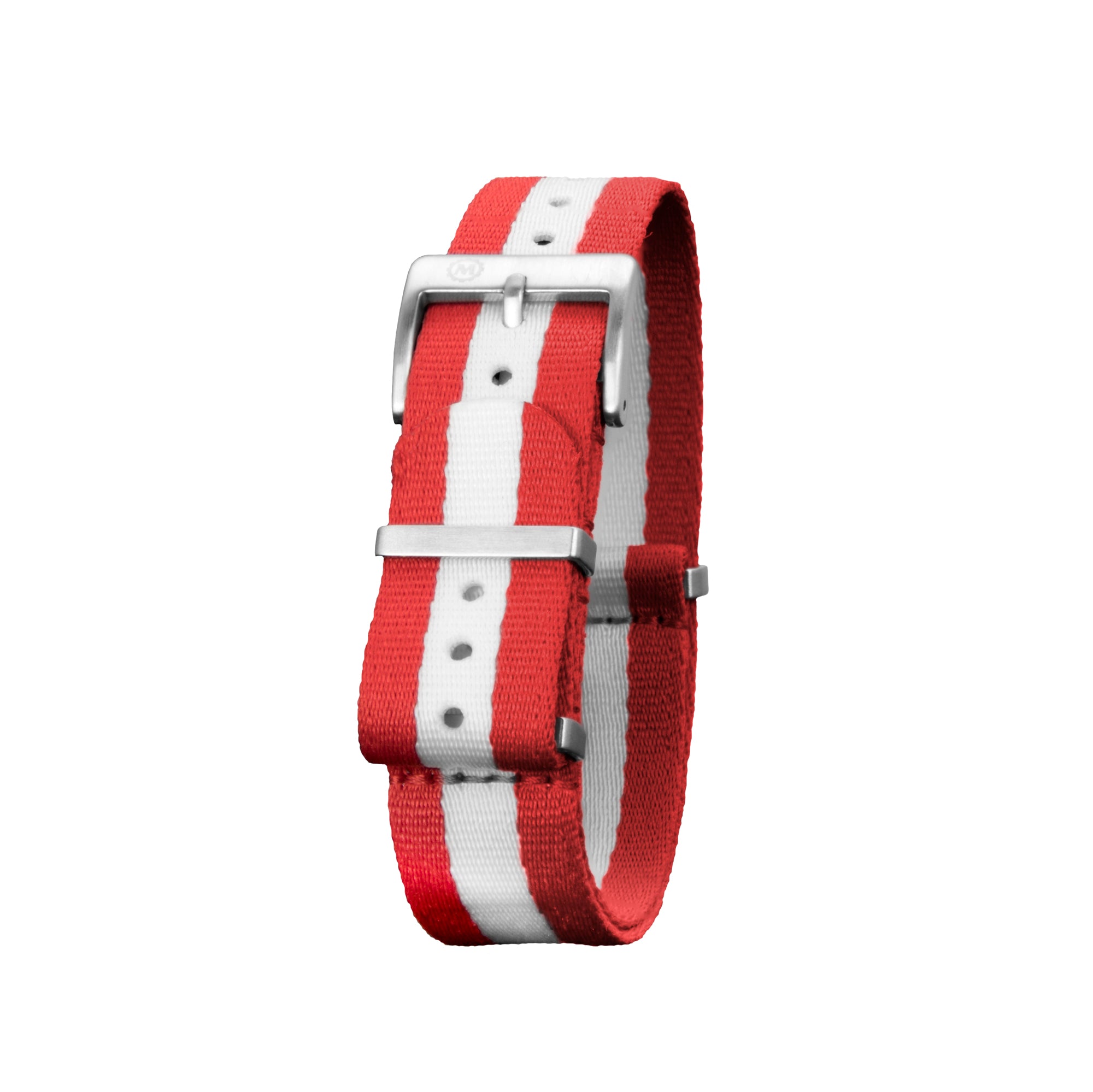 Seat-Belt Weave Nylon DEFSTAN Strap, Red White, 20mm