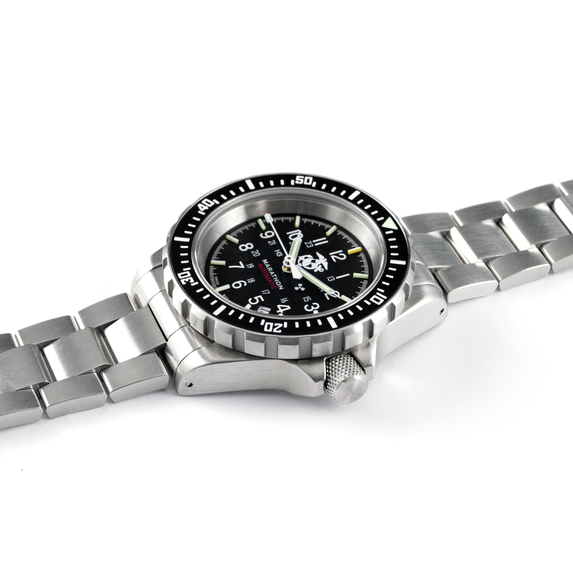 Grande montre automatique de plongée officielle USMC™ (GSAR) de 41mm avec bracelet en acier inoxydable