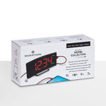 Curved Display LED Clock(Black/Red) with Dual Alarm and USB-C Charging Port