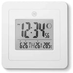 Marathon BASICS Digital Wall Clock with Moon Phase - White