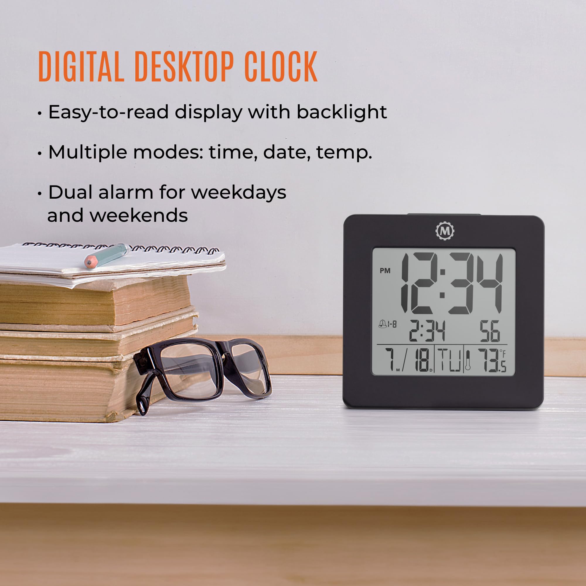 Digital Desktop Clock - Black image