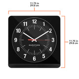 Studio Edition Jumbo 12 Inch Analog Wall Clock with Auto Backlight - Black/Black Dial image