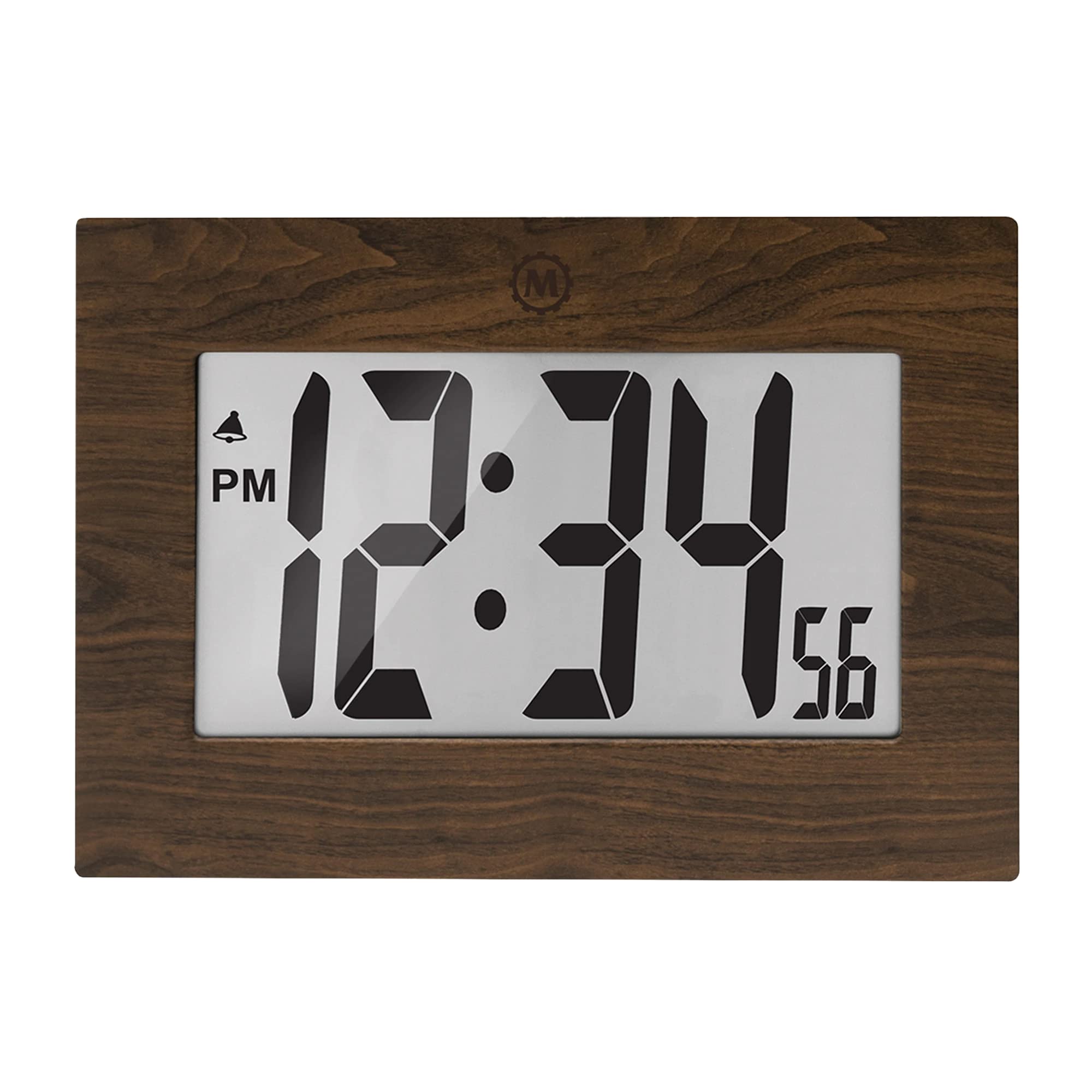 Clock, Large LCD display, Teak wood color (5/10) – Marathon Watch