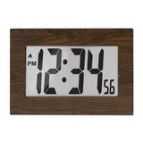 Clock, Large LCD display, Teak wood color (5/10) image
