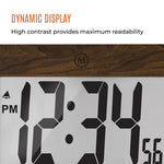 Clock, Large LCD display, Teak wood color (5/10)