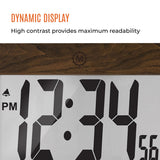 Clock, Large LCD display, Teak wood color (5/10) image
