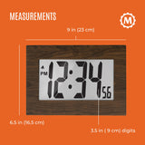 Clock, Large LCD display, Teak wood color (5/10) image