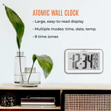 Self-Setting Wall Clock With 8 Time Zones - Silver (with Black Outline) image