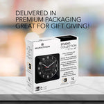 Studio Edition Jumbo 12 Inch Analog Wall Clock with Auto Backlight - Black/Black Dial