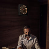 Studio Edition Jumbo 12 Inch Analog Wall Clock with Auto Backlight - Black/Black Dial image