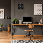 Studio Edition Jumbo 12 Inch Analog Wall Clock with Auto Backlight - Black/Black Dial