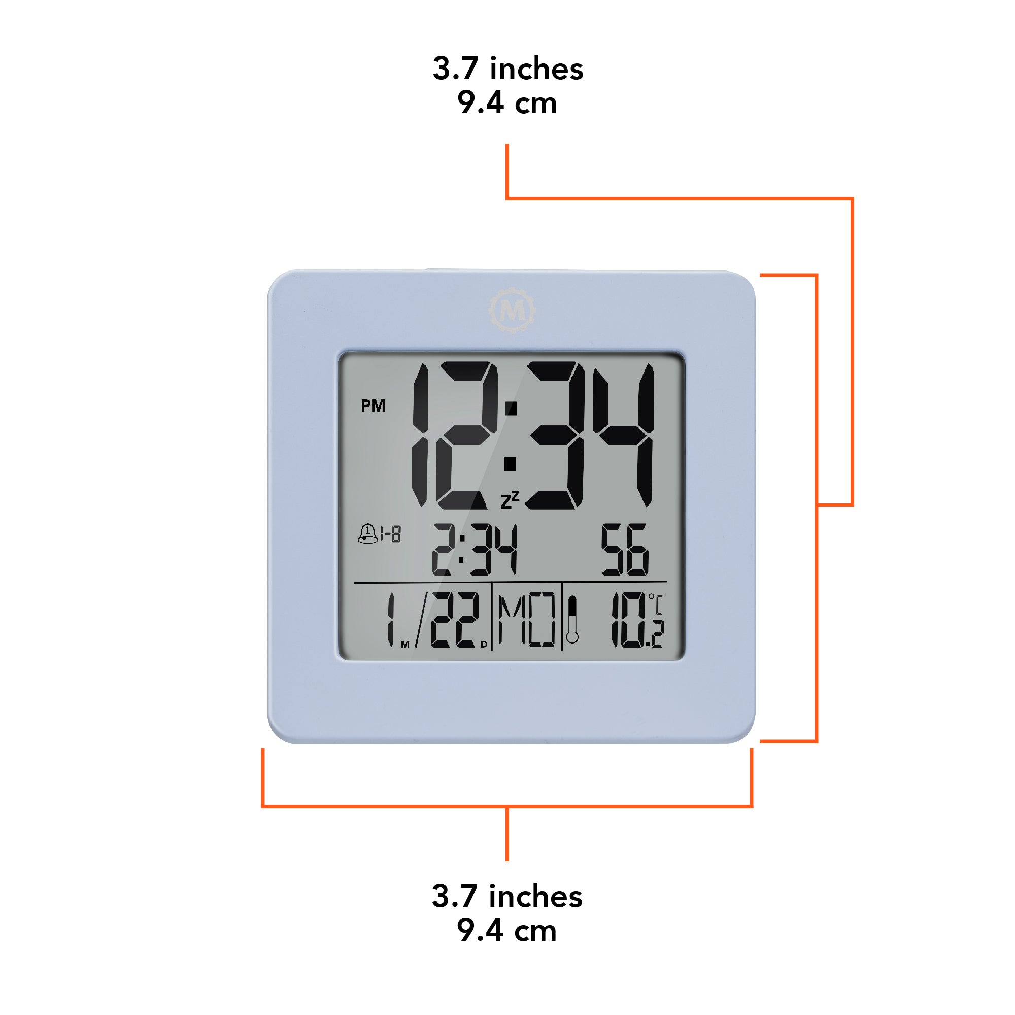 Digital Desktop Clock - Light Blue