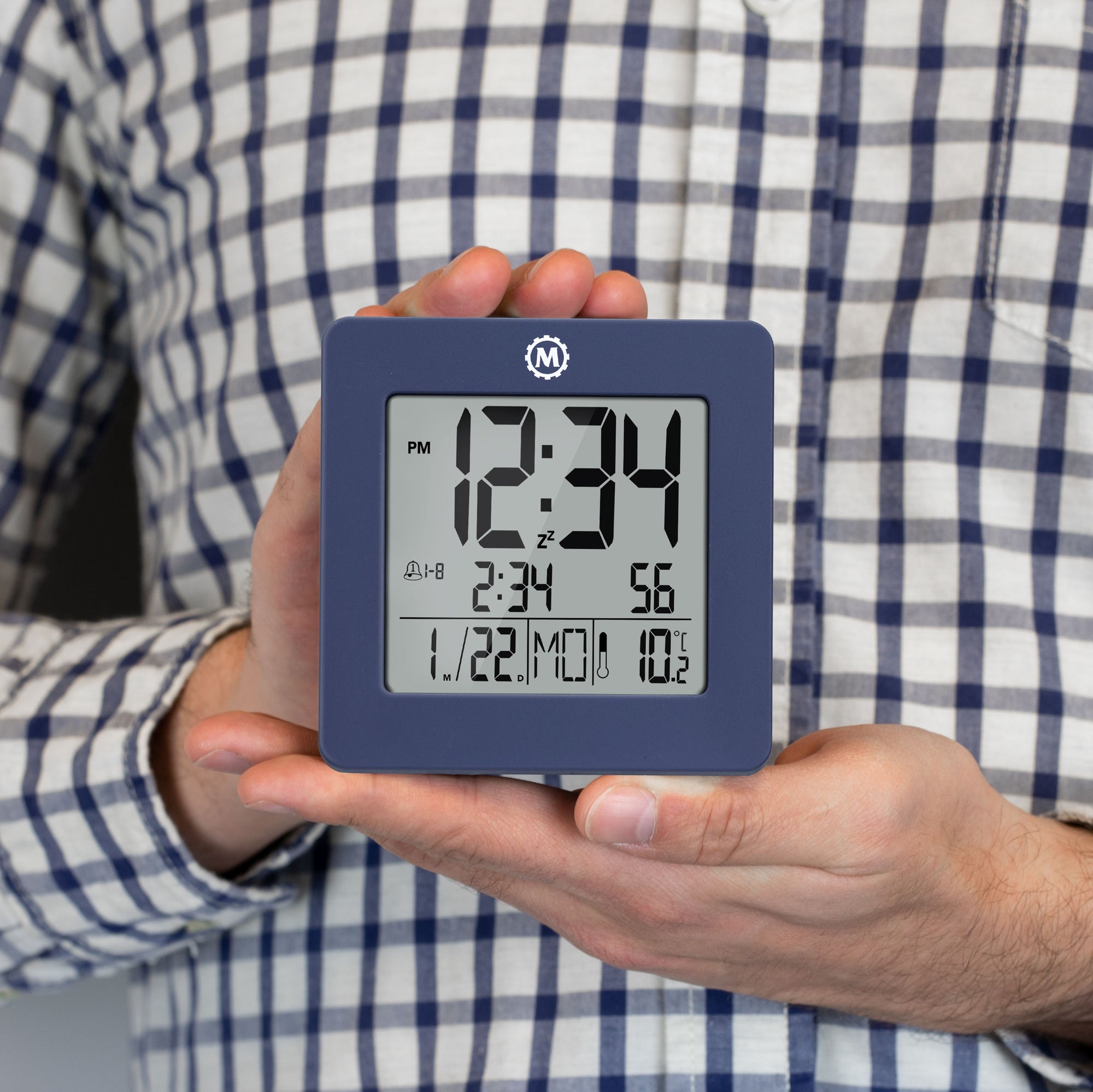 Digital Desktop Clock - French Blue