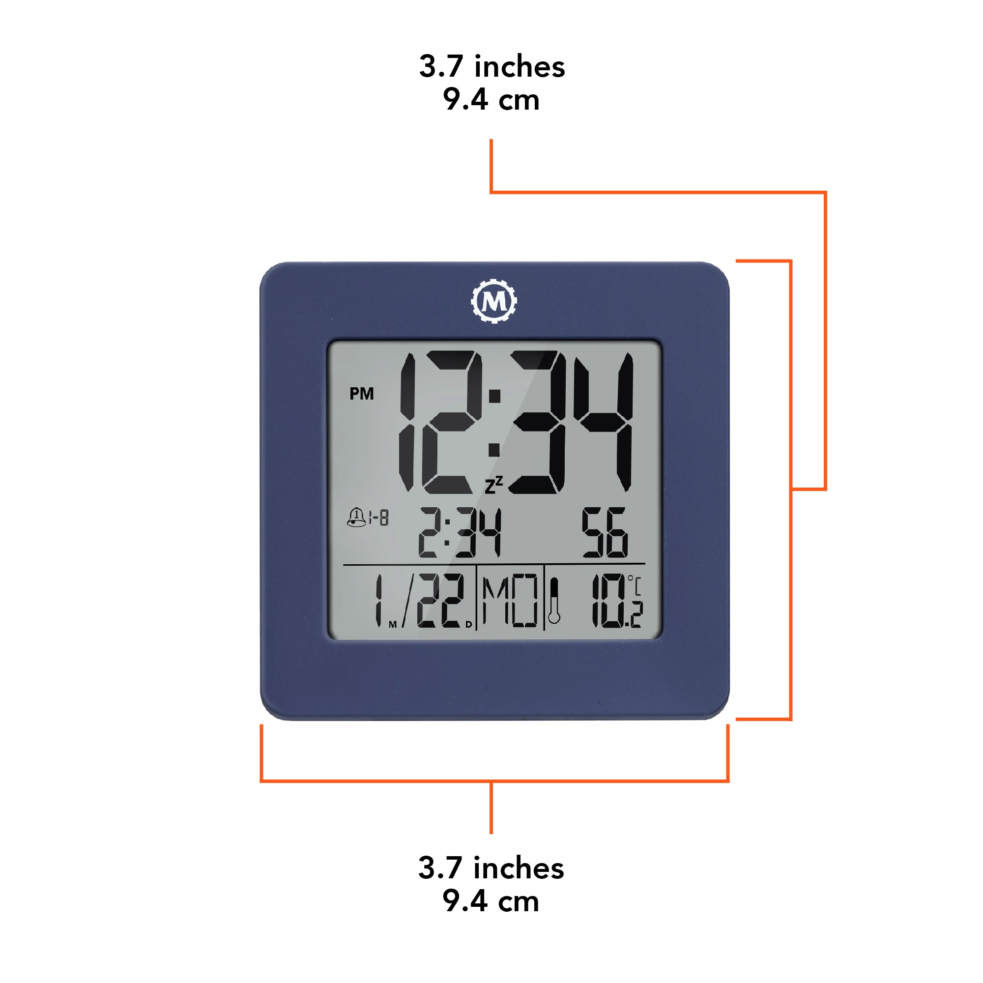 Digital Desktop Clock - French Blue