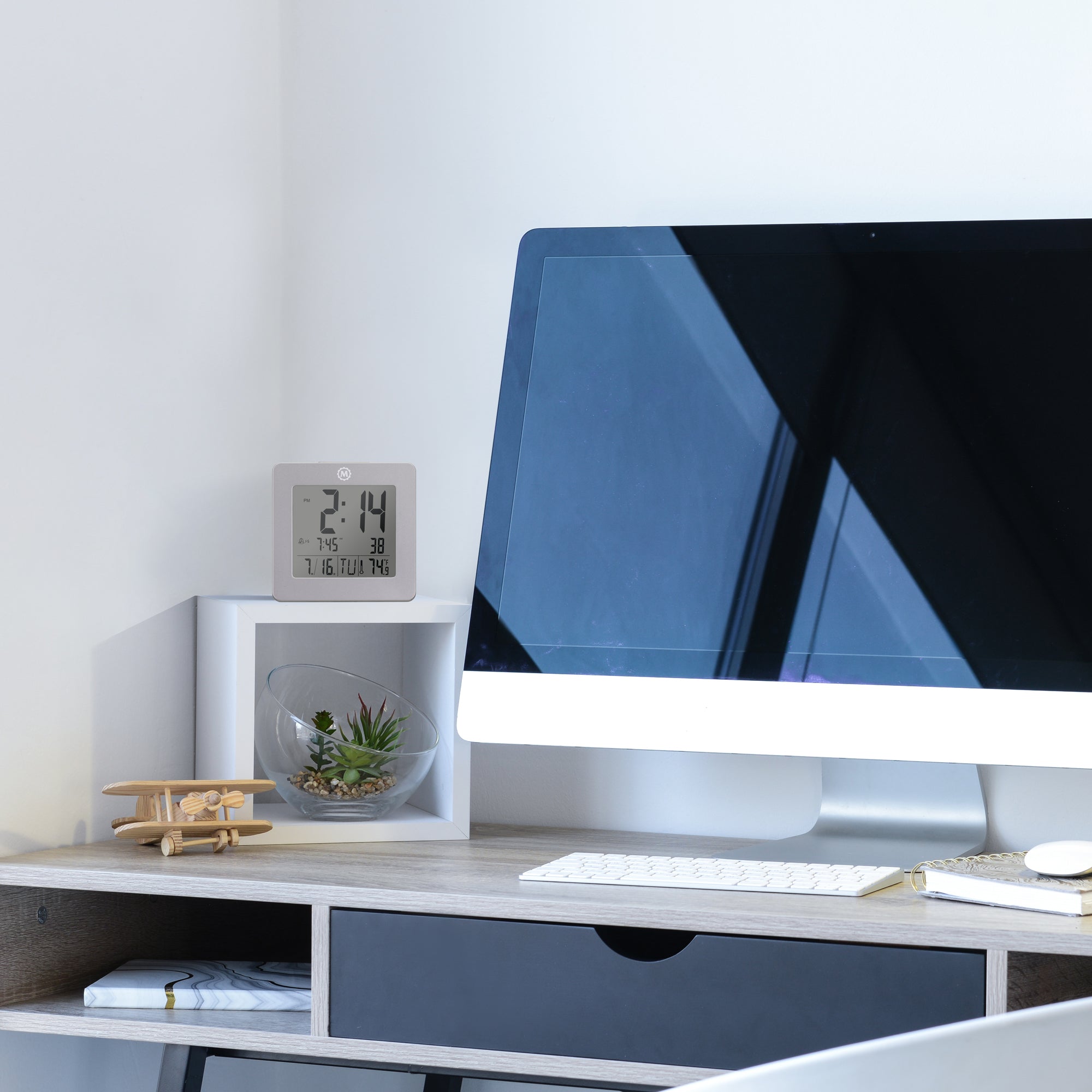 Digital Desktop Clock - Graphite Grey image