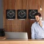 Jumbo 12 Inch Analog Wall Clock with Auto Backlight - Black Case/Black Dial