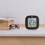 Compact Alarm Clock with Temperature and Date - Black image