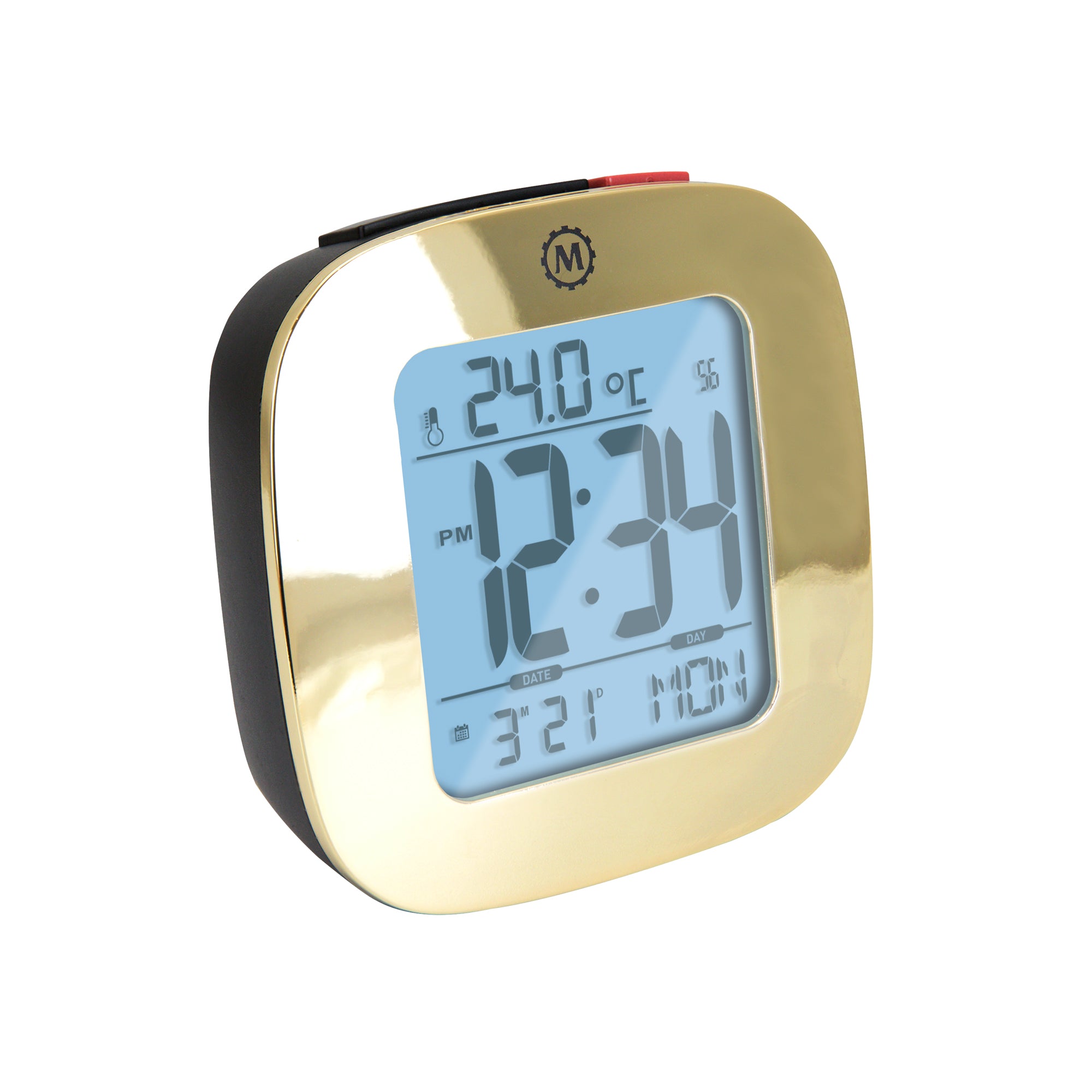 Clock, LCD, Alarm, Mini, gold color (25/50) image