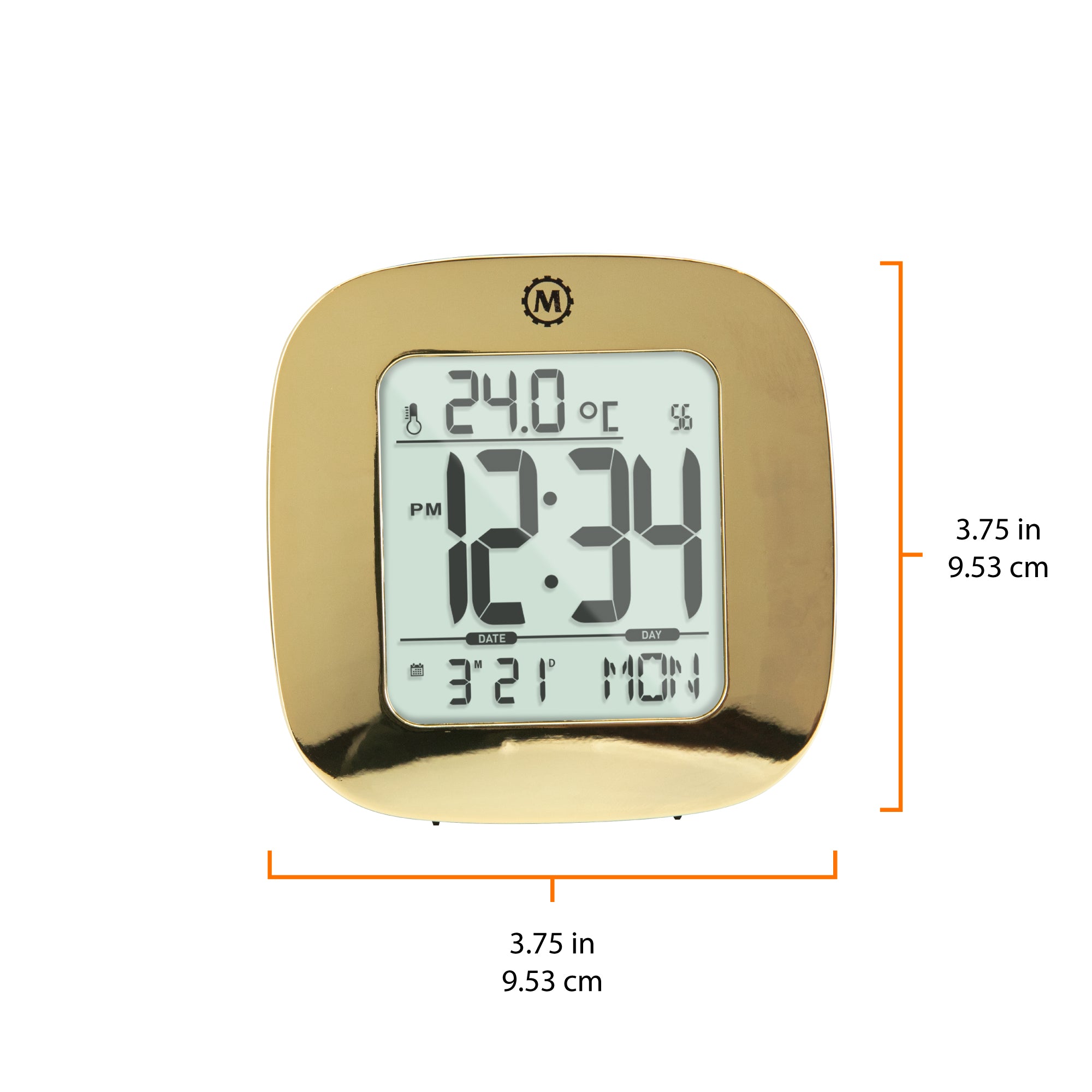 Clock, LCD, Alarm, Mini, gold color (25/50)