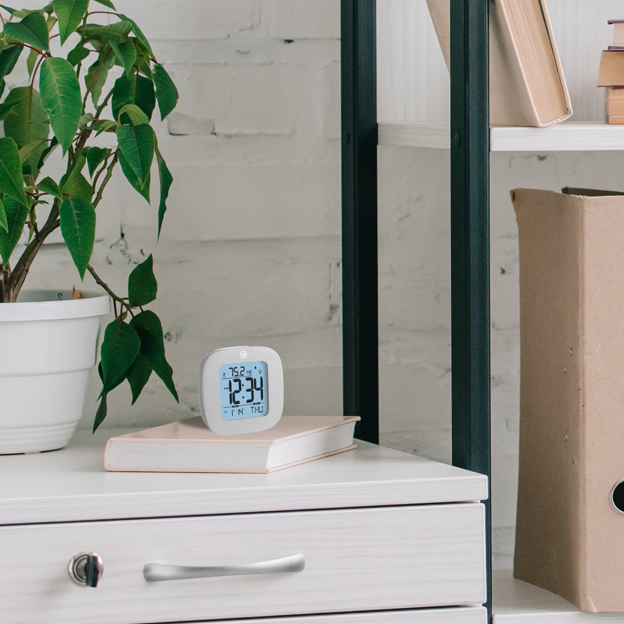 Clock, LCD, Alarm, Mini, Graphite Grey (25/50)